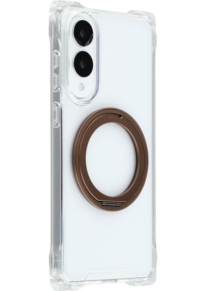 Samsung Galaxy S25 Edge Manyetik Kılıf Halka Ayaklı Tpu + Pc Telefon Kılıfı (Yurt Dışından)