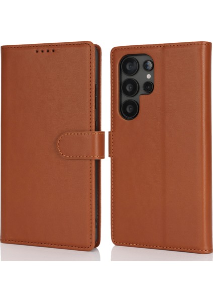 Samsung Galaxy S25 Ultra Stand Kılıf Darbeye Dayanıklı Deri Cüzdan Telefon Kılıfı (Yurt Dışından)