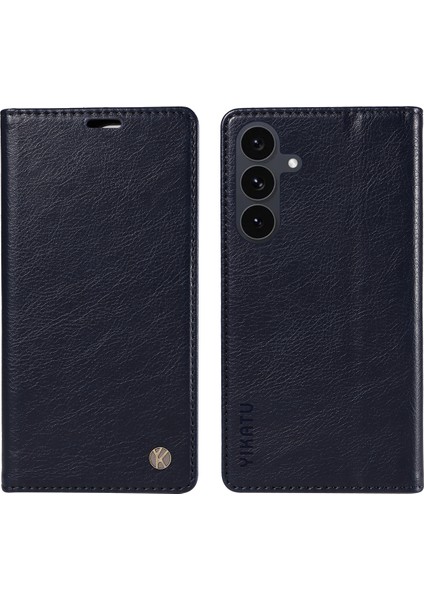 Samsung Galaxy S25 Fe Litchi Doku Cüzdan Manyetik Kapatma Deri Telefon Kılıfı (Yurt Dışından)