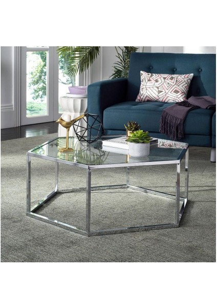 Cays Paslanmaz Metal Cam Orta Sehpa