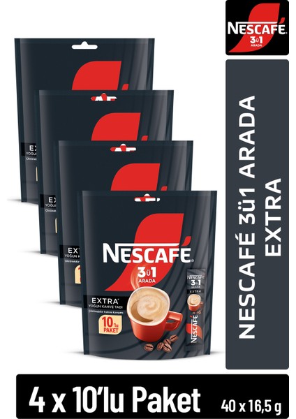 3ü1 Arada Extra Çözünebilir Kahve 16, 5g 10'lu Paket 10X4