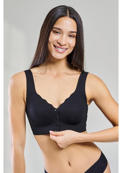 Yeni Inci Iz Yapmayan Lazer Kesim Önden Çıtçıtlı Hafif Sütyen BR111