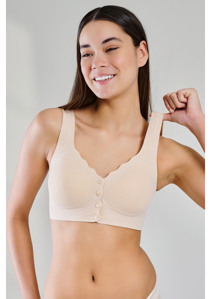 Yeni Inci Iz Yapmayan Lazer Kesim Önden Çıtçıtlı Hafif Sütyen BR111 fiyatları