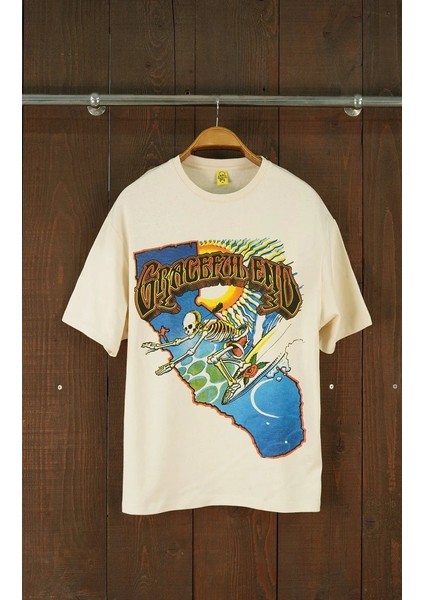 The Graceful Dead Surfer Oversize Kısa Kollu Off White Tshirt