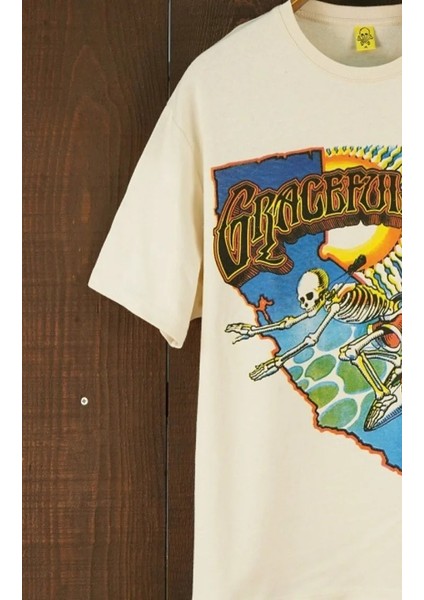 The Graceful Dead Surfer Oversize Kısa Kollu Off White Tshirt fırsatları