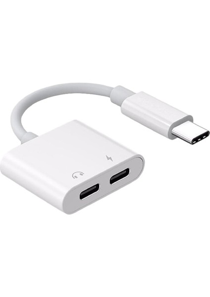 5067 Type C To Kulaklık Hızlı Şarj Giriş Çevirici Çoklayıcı Çoğaltıcı Splitter Adaptör Type C To Type-C Dönüştürücü