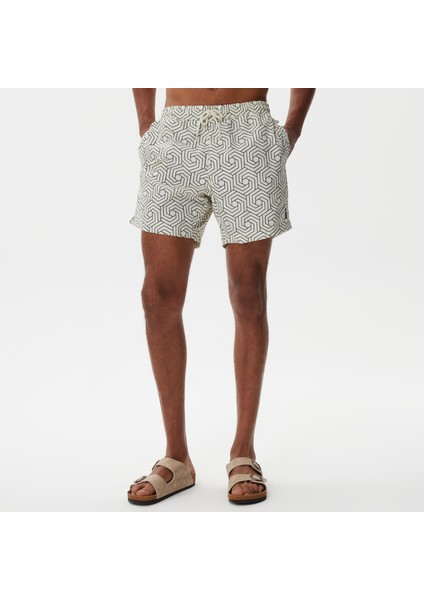 Erkek Krem Baskılı Mayo Şort T35314T.1MA modelleri