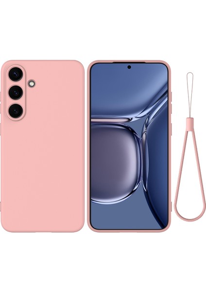 Samsung Galaxy S25 Fe Sıvı Silikon Kılıf Telefon Arka Kapağı El Kayışı ile (Yurt Dışından)