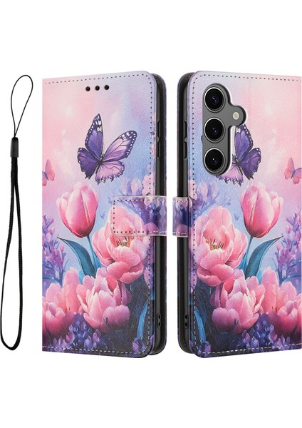 Samsung Galaxy S25 Fe Cüzdan Pu Deri Telefon Kılıfı ve Kordonu (Yurt Dışından)