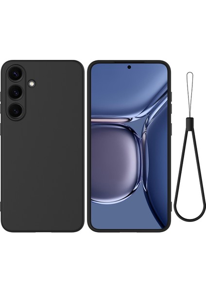 Samsung Galaxy S25 Fe Sıvı Silikon Kılıf Telefon Arka Kapağı El Kayışı ile (Yurt Dışından)