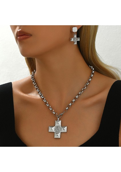 ADORE5515 Gümüş Haç Kolye Takı Seti (Yurt Dışından) fiyatları