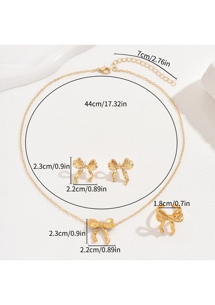 ADORE0049 Altın Fiyonklu Takı Seti (Yurt Dışından) modelleri