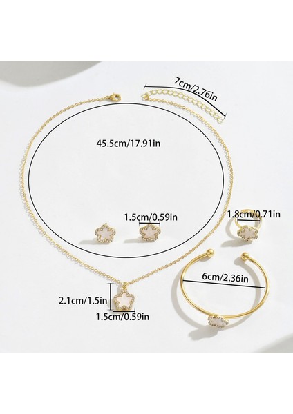 ADORE09521 Altın Çiçek Desenli Takı Seti (Yurt Dışından) modelleri