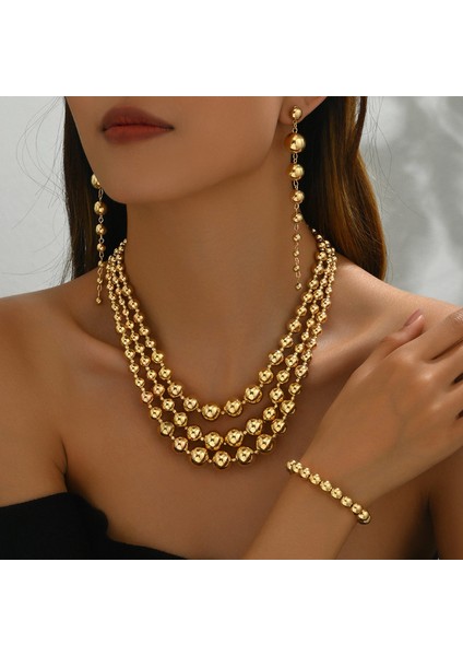 ADORE0028 Altın Çok Katmanlı Boncuklu Takı Seti (Yurt Dışından) fiyatları