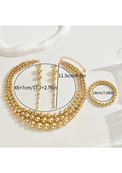 ADORE0028 Altın Çok Katmanlı Boncuklu Takı Seti (Yurt Dışından) modelleri