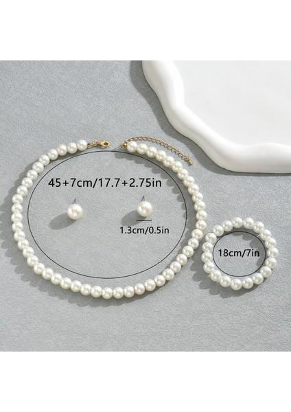 ADORE5311 Beyaz Uyumlu Inci Takı Seti (Yurt Dışından) fiyatları