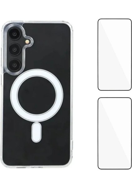 Samsung Galaxy S25 Şeffaf Kılıf Magsafe ile Uyumlu 2 Adet Ekran Filmi (Büyük Lens Deliği) (Yurt Dışından)