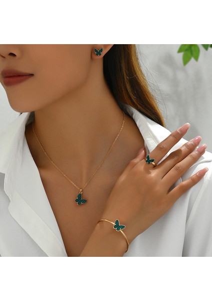 ADORE5394 Altın Kelebek Kolye Ucu Takı Seti (Yurt Dışından) fiyatları