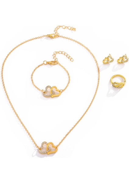 ADORE003 Altın Aşk Takı Dört Parçalı Set (Yurt Dışından)