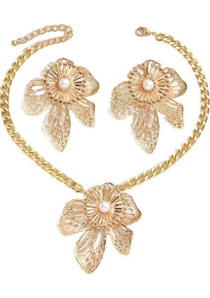 ADORE5420-7 Altın Çiçek Takı Seti (Yurt Dışından)