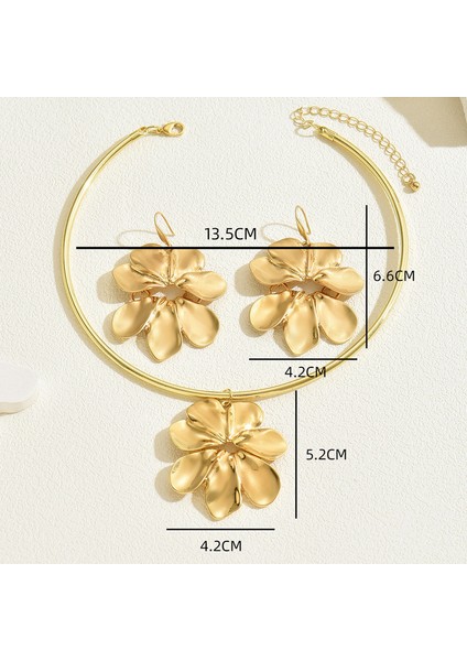 ADORE0048 Altın Çiçek Takı Seti (Yurt Dışından) modelleri