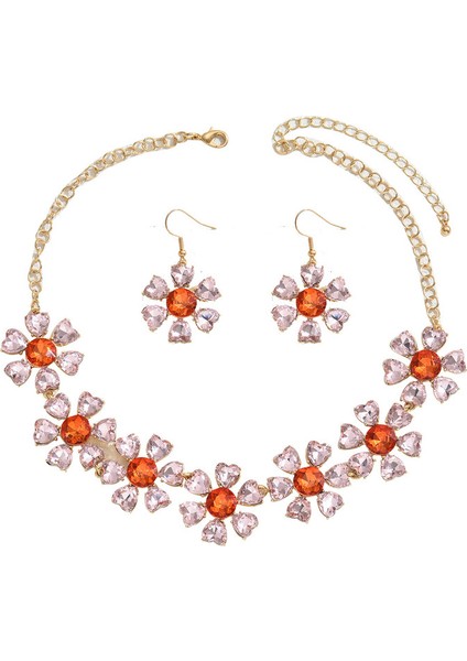 ADORE5306 Altın Kakma Zirkon Taşlı Takı Seti (Yurt Dışından)