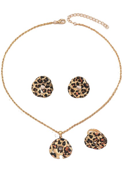 ADORE5639 Altın Yüzük Leopar Takı Seti (Yurt Dışından)