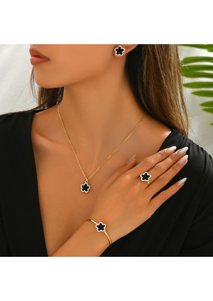 ADORE61707 Altın Işlemeli Yapay Taşlı Takı Seti (Yurt Dışından) fiyatları