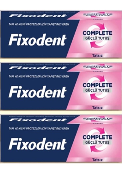 Complete Diş Protez Yapıştırıcı 3 Adet Güçlü Tutma Özelliği 47G Aromasız