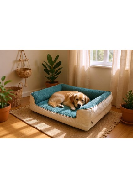 Premium Sofa Blok Sungerli Alezli Fermuarlı Yıkanabilir Köpek Yatağı