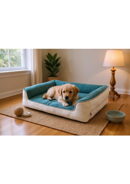 Premium Sofa Blok Sungerli Alezli Fermuarlı Yıkanabilir Köpek Yatağı
