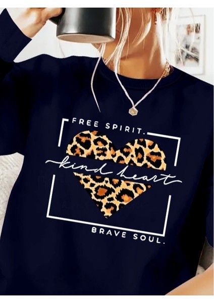 Desenli Viskon Uzun Kollu Bisiklet Yaka Bluz