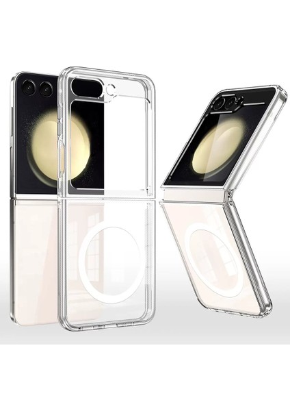 Galaxy Z Flip 7 Kılıf M-Safe Şarj Özellikli Şeffaf Sert Pc Zore Embos Kapak - Şeffaf fiyatları