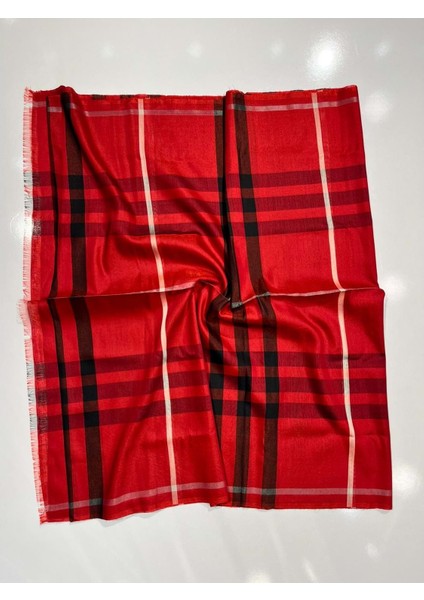 Burbery Ekose Şal Spor Saçak - 10