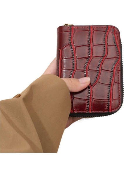Timsah Baskı Çok Katmanlı Çok Fonksiyonlu Kadın Cüzdanı (Yurt Dışından)
