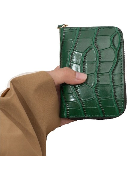 Timsah Baskı Çok Katmanlı Çok Fonksiyonlu Kadın Cüzdanı (Yurt Dışından)