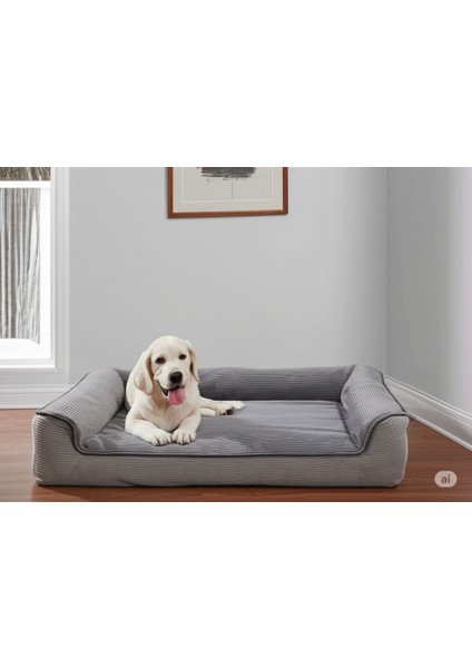 Füme Gri Premium Sofa Blok Visko Sungerli Alezli Fermuarlı Yıkanabilir Köpek Yatağı fırsatları