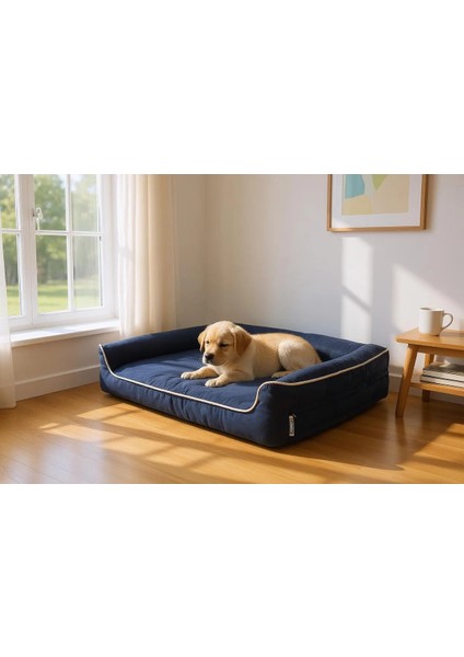 Premium Sofa Blok Sungerli Alezli Fermuarlı Yıkanabilir Köpek Yatağı