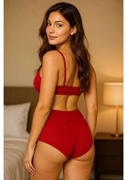 Yüksek Bel Şortlu Bralet Takım V1700 modelleri