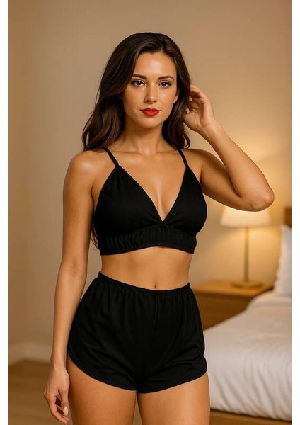 Yüksek Bel Şortlu Bralet Takım V1700 modelleri