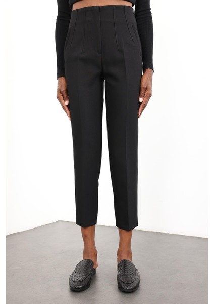 Siyah Flatolu Pantolon 5113