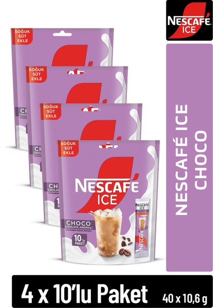 Ice Choco Çikolata Aromalı Çözünebilir Kahve 10, 6g 10'lu Paket 10X4