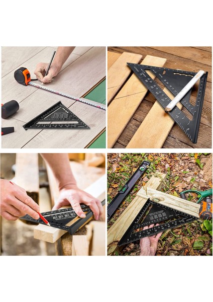 300 mm Terazili Ayarlı Gönye ve 175 Mm. Üçgen Gönye 2'li Set