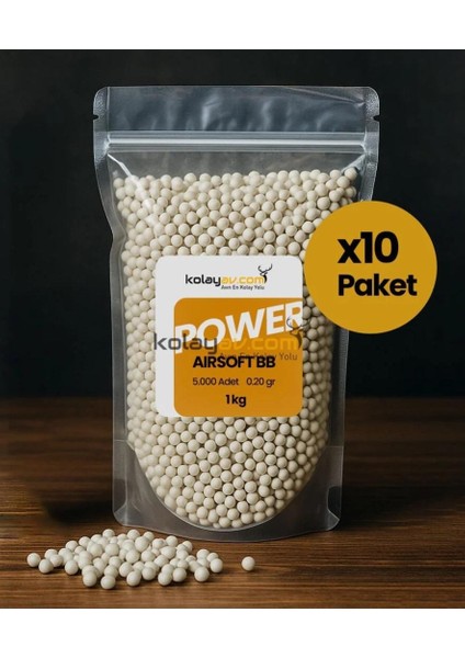 Süper Avantajlı Paket Airsoft-Seti 0.20GR 6mm Bb (10 Paket 50.000 Adet)