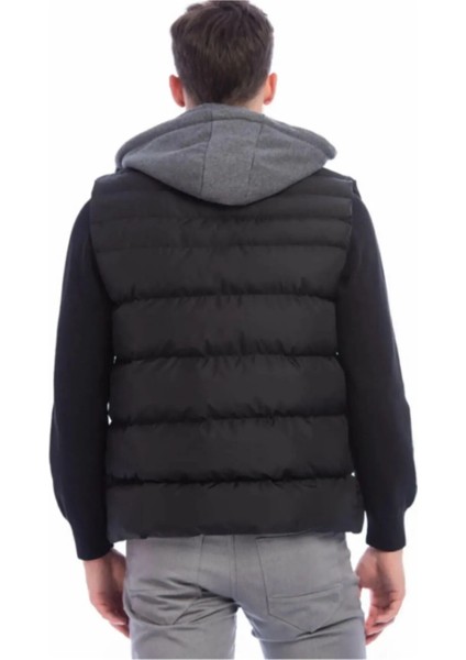 Erkek Siyah Çıkarılabilir Kapüşonlu Şişme Yelek 4300 fiyatları