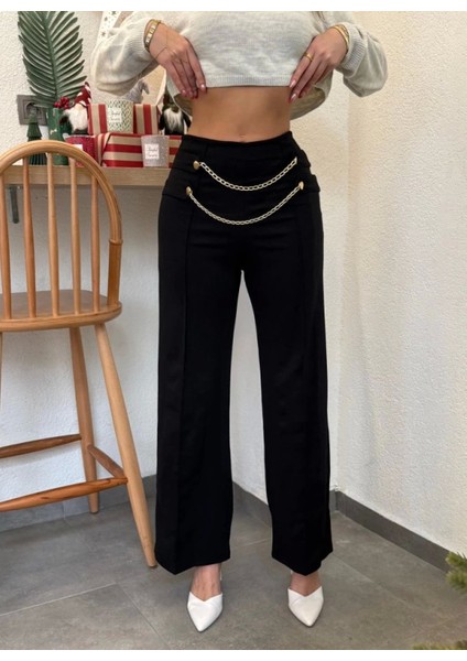 Modern Kesim Zincir Detaylı Kadın Pantolon fiyatları