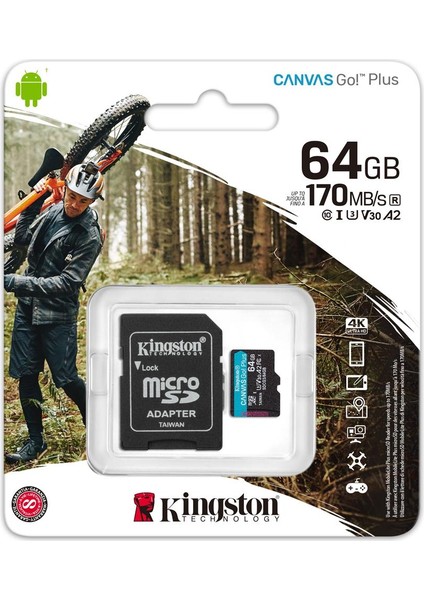 SDCG3-64GB 64GB microSDXC Canvas Go Plus 170R A2 U3 V30 Card + ADP Hafıza Kartı fırsatları
