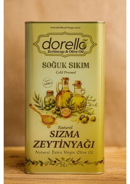 Soğuk Sıkım Naturel Sızma Zeytinyağı 5 L – %100 Yerli Üretim