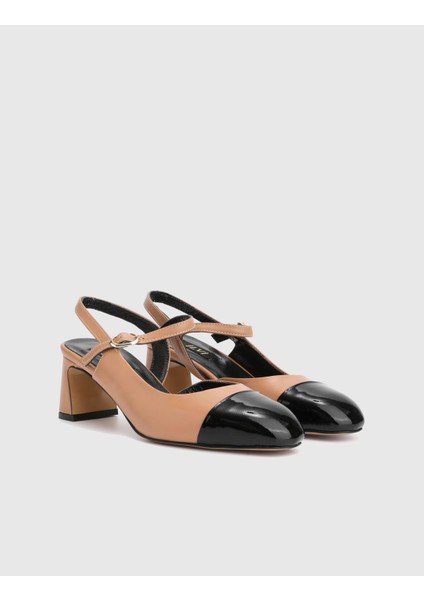 Fresno Rugan Deri Kadın Siyah Topuklu Sandalet