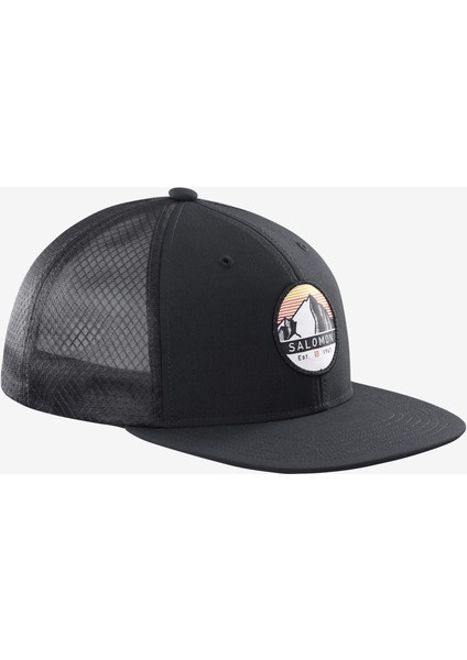 Trucker Flat Cap Unisex Siyah Şapka